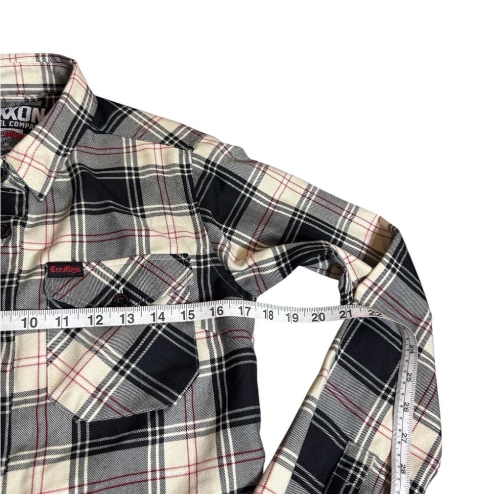 NWOT Dixxon Flannel Long Sleeve Shirt "Cro Mags" Alpha Omega Woman’s Medium - Picture 6 of 7